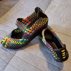 STEVEN Mary Jane Stretch Woven Wedges